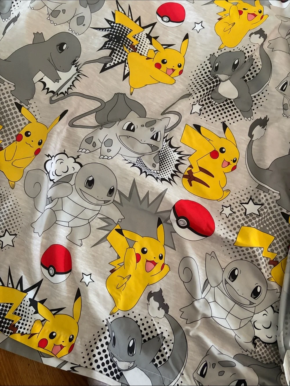 Kids Pikachu & Friends Gray and Yellow Pajama Top
